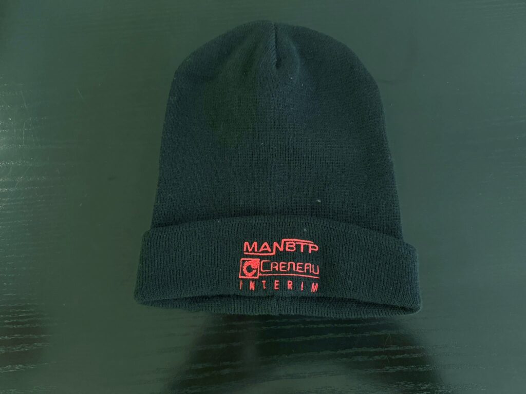 bonnet pour chantier BTP aux couleurs de ManBTP intérim Paris